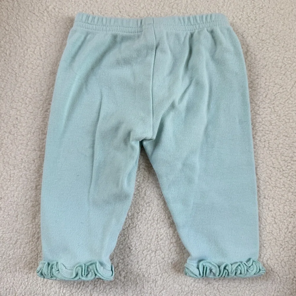 Sea Foam Blue Ruffle Hem Pants
